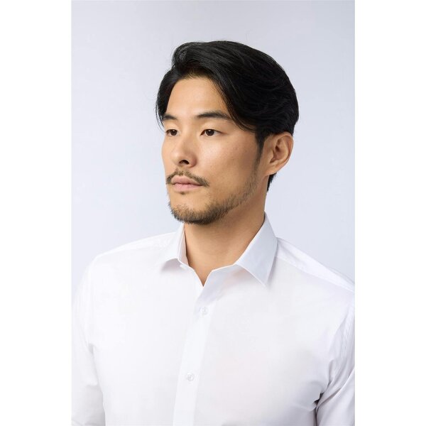 Limehaus Tailored Fit White Stretch Double Cuff Shirt