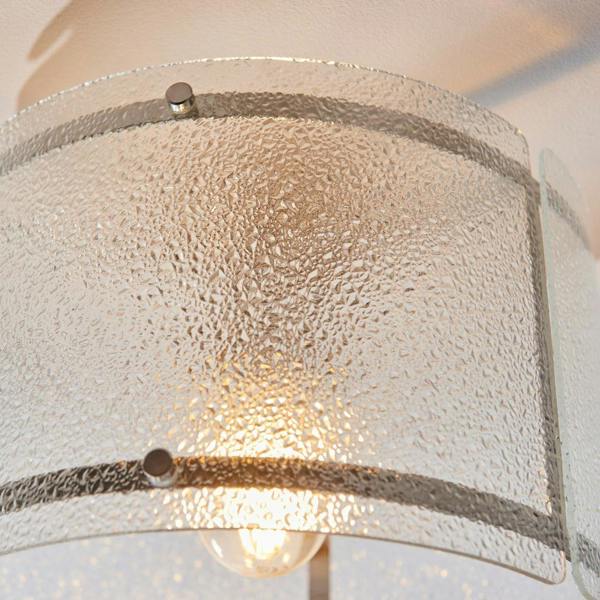 Pagazzi Lighting Traynor Clear And Satin Nickel Flush Ceiling Light