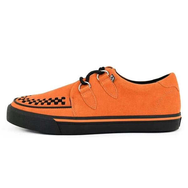 TUK Footwear TUK Pointed Creeper Sneaker Orange Cow Suede Platform Shoes - A9182