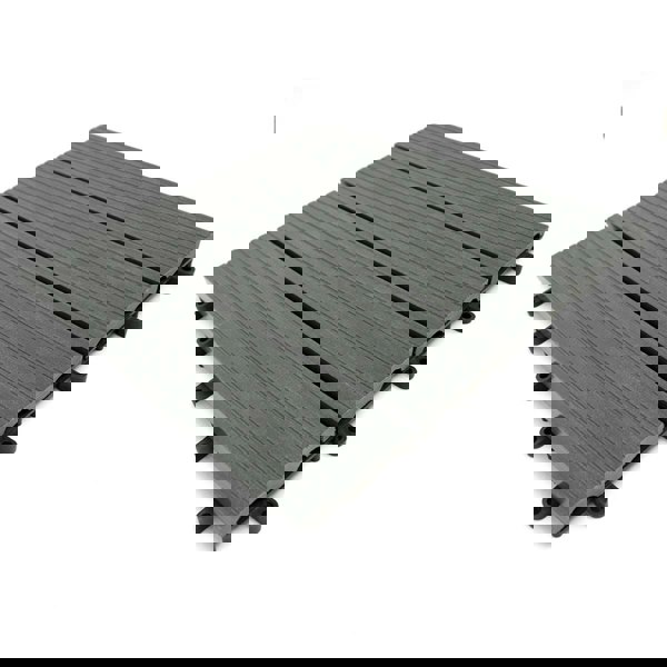Monstershop 66 x WPC Decking Floor Tiles 30x30cm - Grey