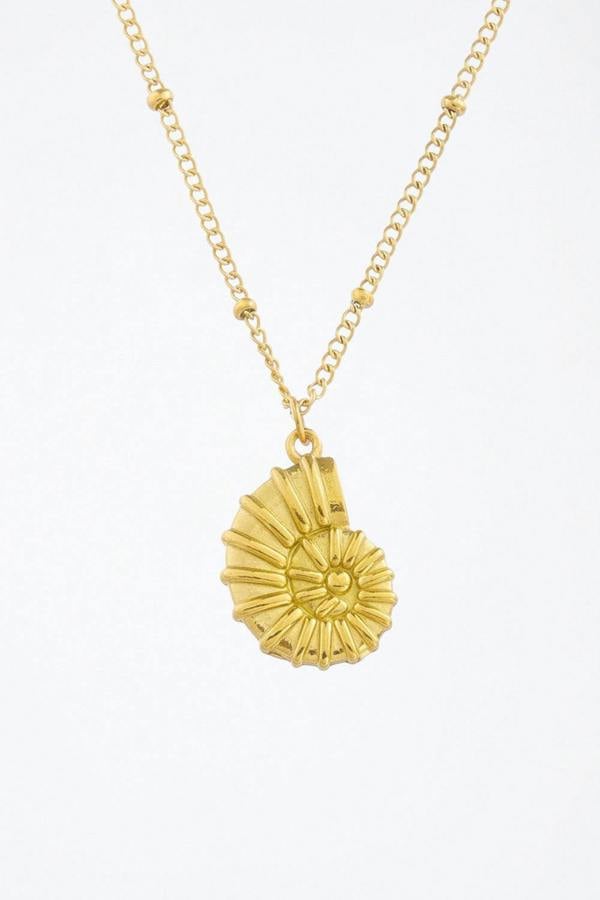 Serla Gold Plated Shell Pendant Necklace