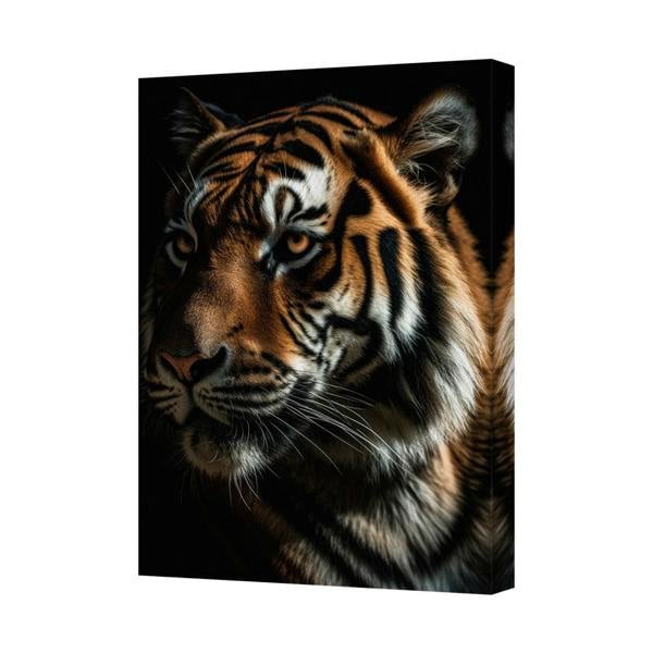 Benjamin Tate Design Tiger Canvas Wall Art Portrait Print Striped Wildlife