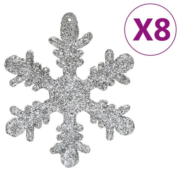 Berkfield 111 Piece Christmas Bauble Set Silver Polystyrene