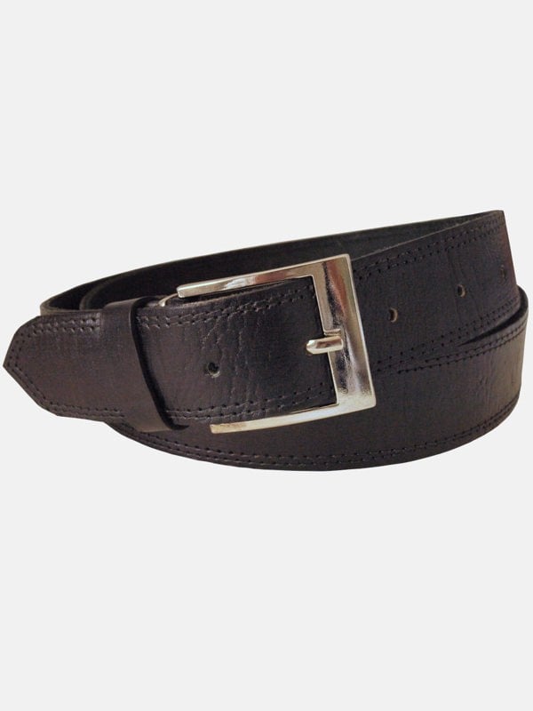 Berber Leather Black Leather Belt - Wide Width
