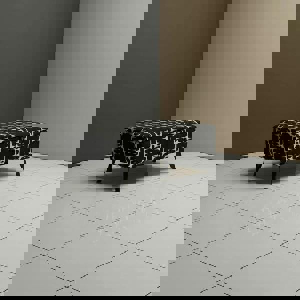 Patterned Fabric Ottoman Storage Bench – Multi - Purpose Footstool & Seat with Hidden Storage - ISTOOLS