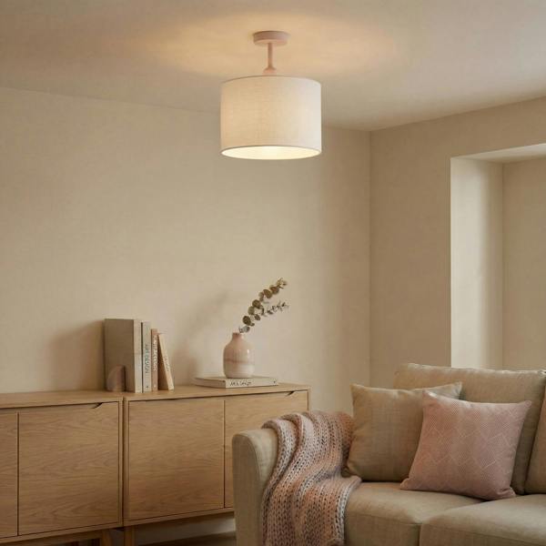 Traditional Soft Blush Pink Ceiling Light Fitting to Hold Lamp Shades Image 6