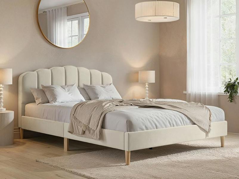 Flair Scallop Velvet Bed Frame