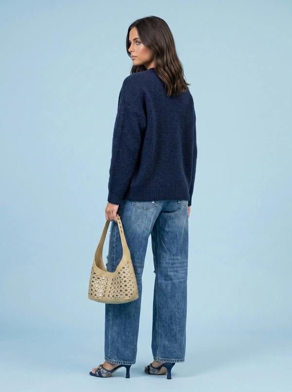 Urban Bliss Wool Blend Longline Jumper Navy