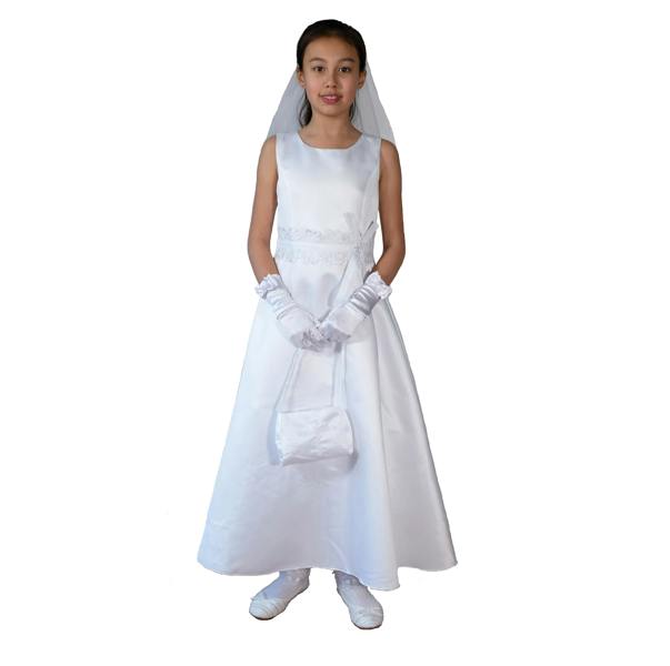 Cinda Satin Holy Communion Dress with Handbag and Veil