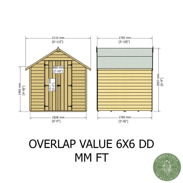 Shire Overlap Double Door 6x6 Storage Shed