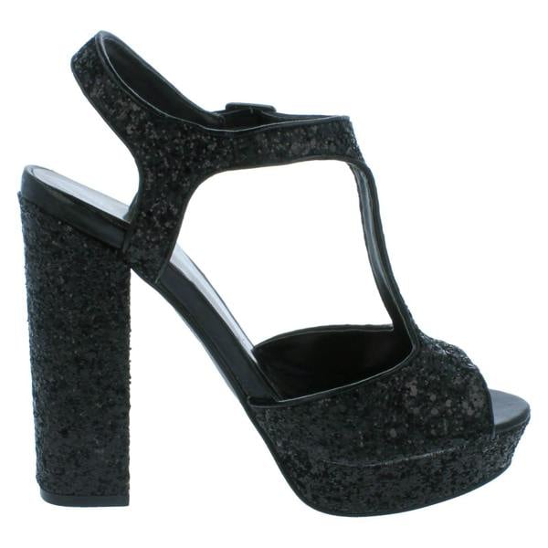 Spot On Ladies Spot On Glittery Platform Sandals