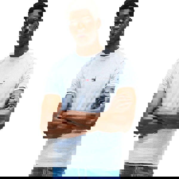 Tommy Hilfiger Slim Logo Embroidery T-Shirt Heathered Blue