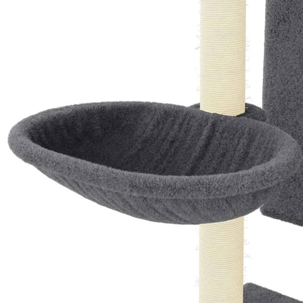 Berkfield Cat Tree with Sisal Scratching Posts Dark Grey 130.5 cm