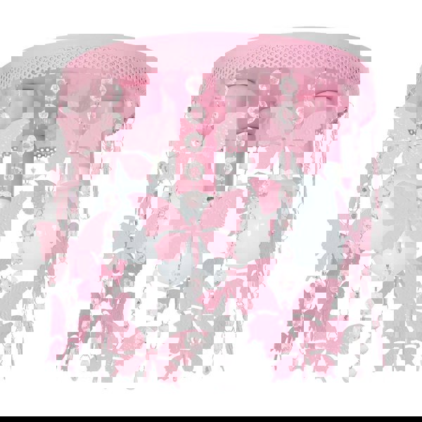 Milagro Angelica Baby Pink Ceiling Lamp 3XE27 Hand Made With Delicate Butterflies Suspended By Crystals Boutique Chic Style