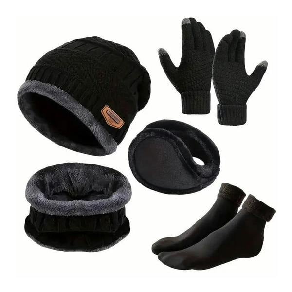 Dyzi 5 Piece Winter Warmth Set Beanie Gloves Snood Socks