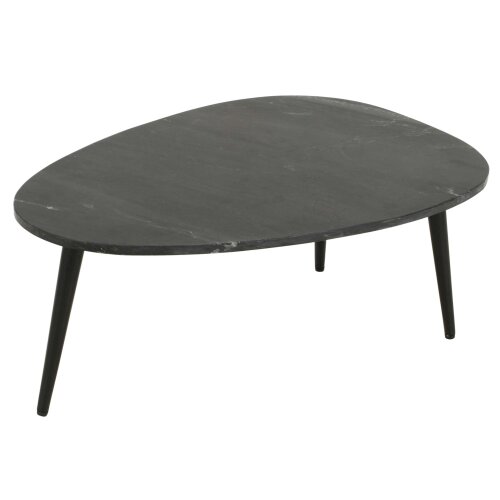 Wyld Haus Alabama Black Marble Top Coffee Table With Metal Legs