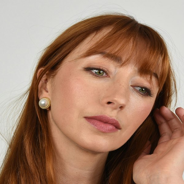 Cachet London Elan Pearl Gold Clip On Earrings