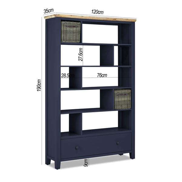 Statement Furniture Florence Room Divider Shelving Storage with Drawer, Fully Assembled
