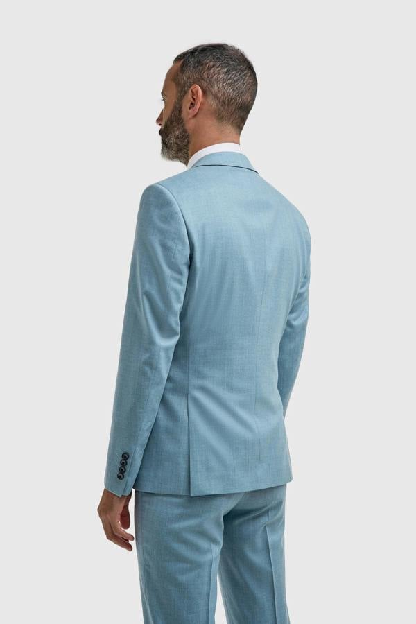 House of Cavani James - Men's Light Blue 3 Piece Textured Suit