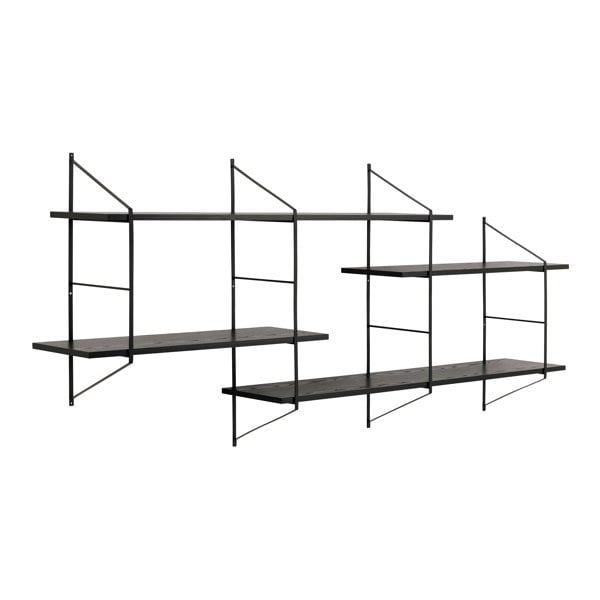 Furniture To Go Belfast Wall Unit with 4 Shelves in Black
