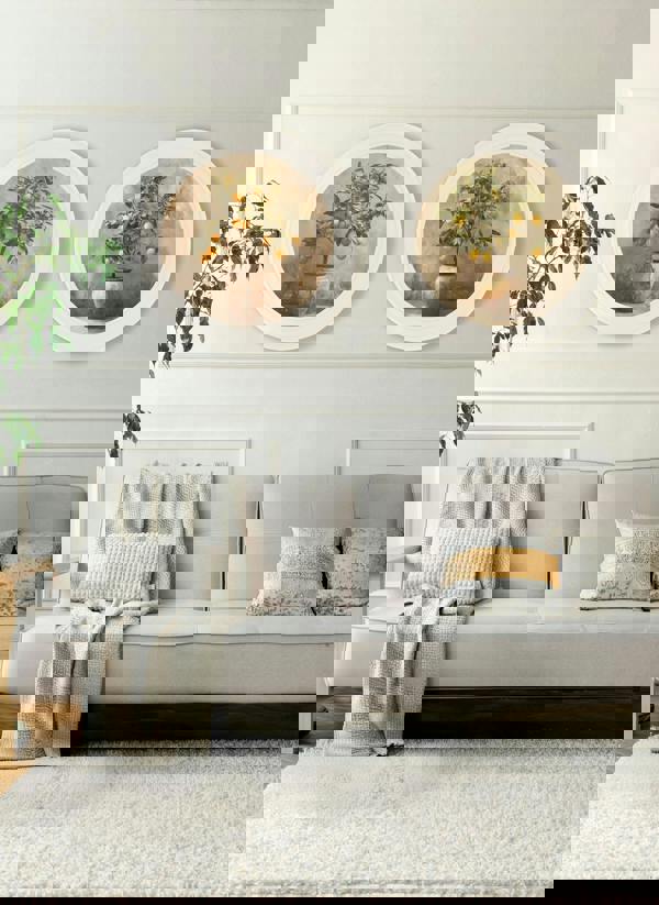 Exceptional Art Mediterranean Orange Tree - Oxford Strong White round frame