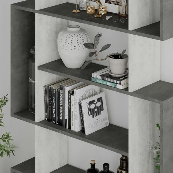 Decortie Mito Modern Freestanding & Wall Mounted Bookcase Sonoma 5-Tier Display Unit Tall for Home & Office 161cm