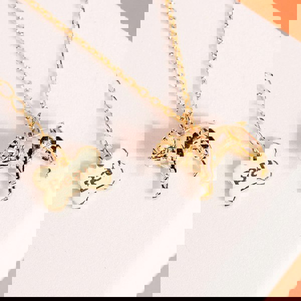 English Bulldog Gold Necklace - Personalised - MYLEE London