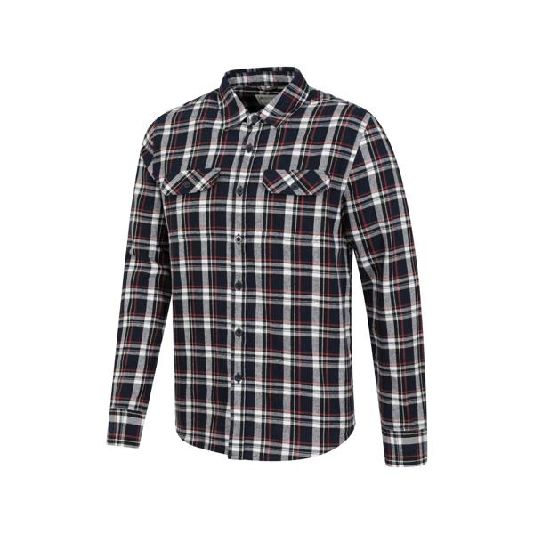 Mountain Warehouse Mens Trace Flannel Long-Sleeved Shirt - Blue - 