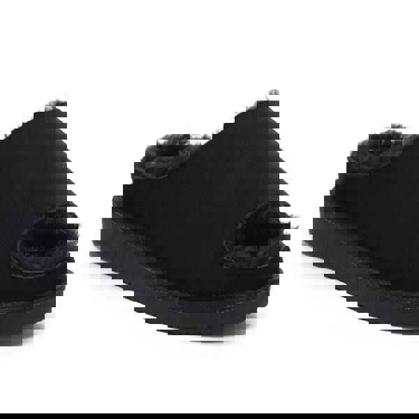 VIVA Polar Womens Fur Lined Slide Slippers – Suede Upper, Cozy Faux Fur