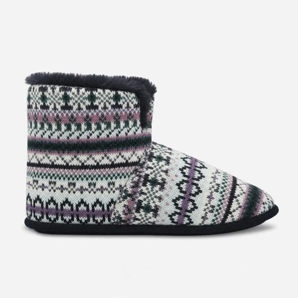 Totes FAIRISLE BOOT SLIPPER Fairisle Slipper Boots Slipper Boots   in  Navy