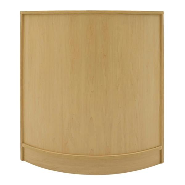 Curved maple countertop with a smooth finish, designed for the Phoenix LED Shop Counter Set, ideal for retail displays and events