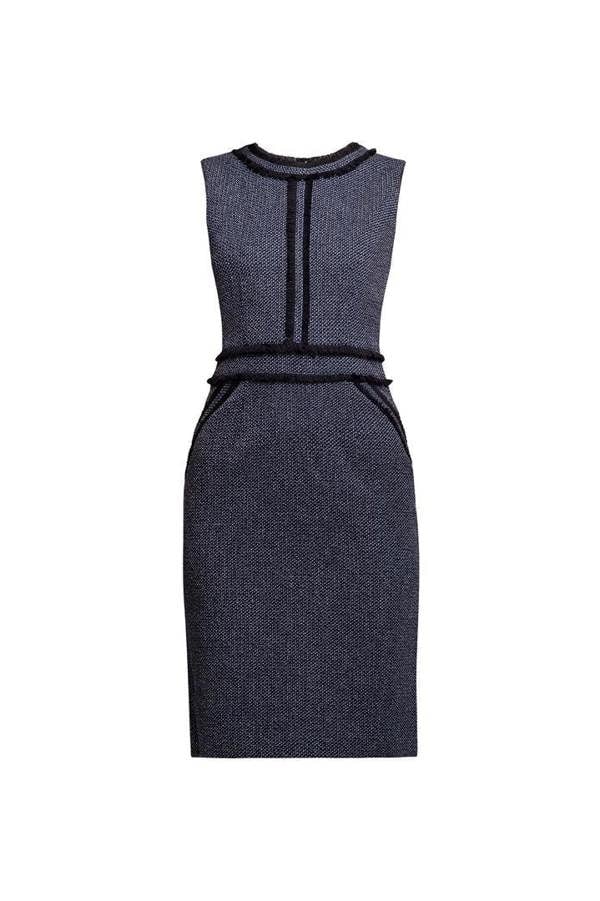 Rumour London Eloise cotton tweed dress with fringed detail