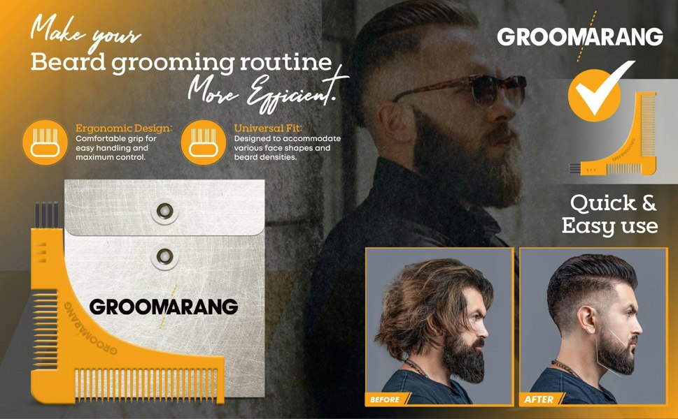 Groomarang Beard Shaping & Styling Template Comb