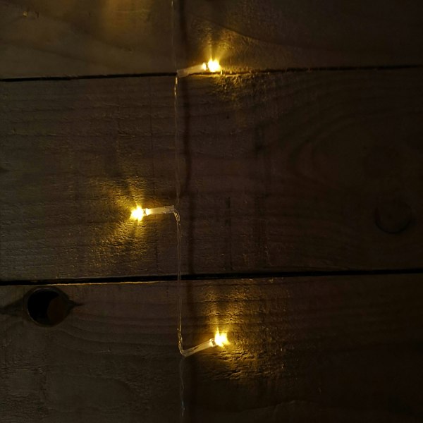 Samuel Alexander 100 LED 10m Premier Christmas Outdoor Multi Function Battery Lights with Timer & Clear Cable in Warm White