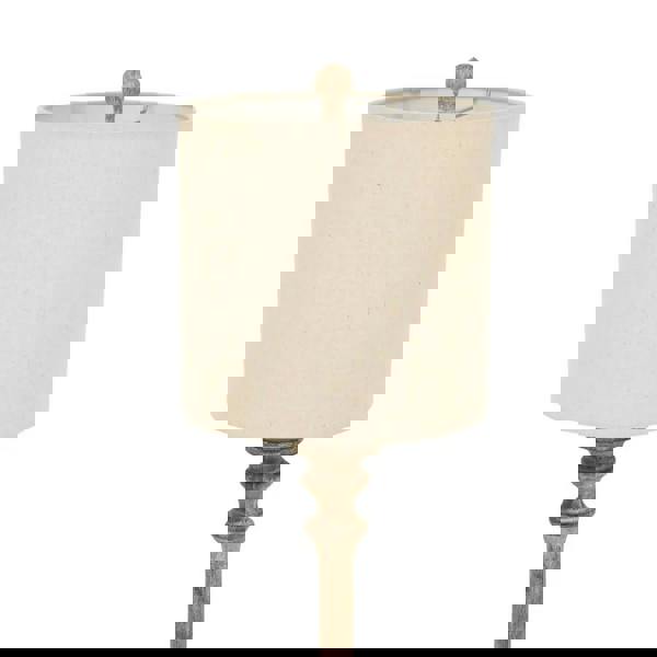 Hill Interiors Pallido Candlestick Linen Table Lamp - Brown - 