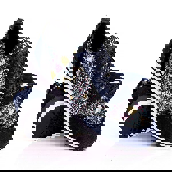 David WeJ Ethnic Print Smart Trainers - Blue