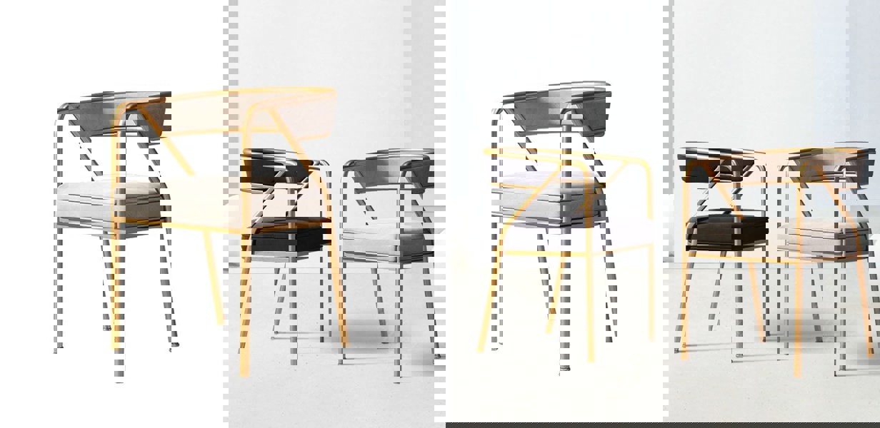 Dwight Dining Chair, Gold Legs-Ritconcept-Rit Concept