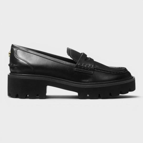 Michael Kors Holland Lug Loafer Faux Leather Black