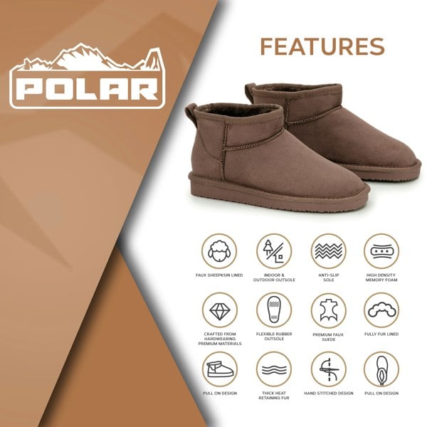 VIVA Women's Faux Fur Lined Boot Slippers - Memory Foam Anti-Slip Sole