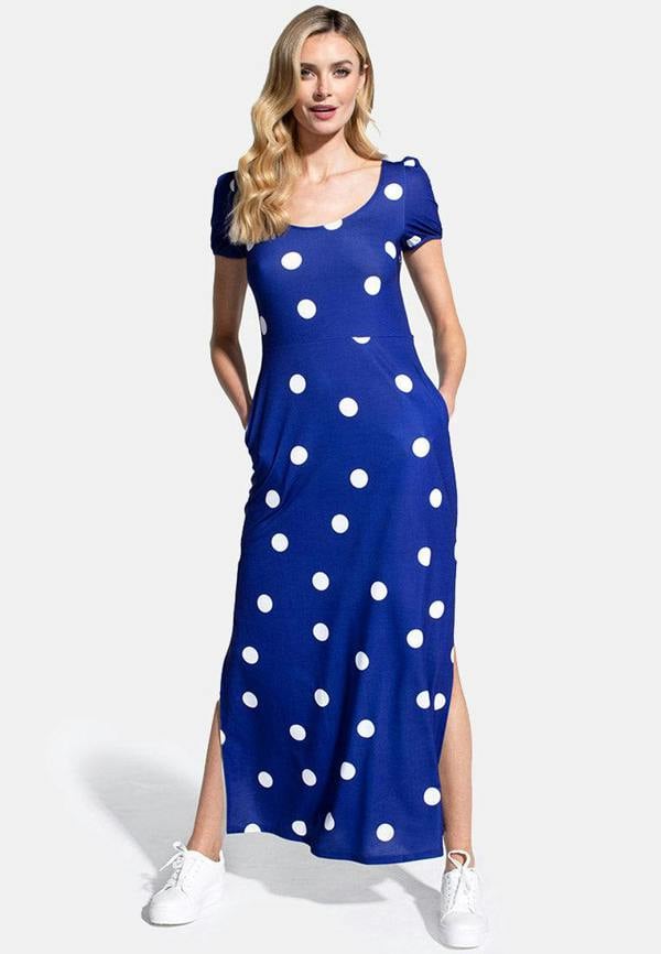 HotSquash Split Hem Scoop Neck Maxi Dress