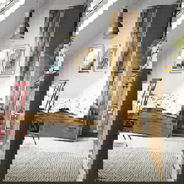 Furniture To Go Brooklyn 2 Door Wardrobe with 2 Drawers in Walnut and Dark Matera Grey