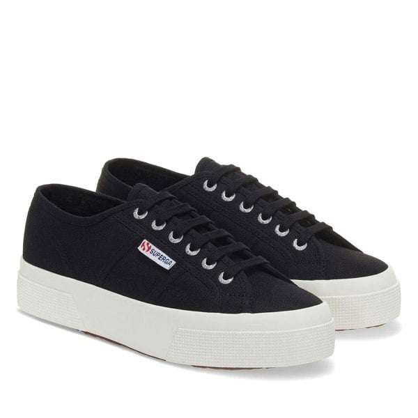 Superga Womens 2740 Lace Up Platforms - Black