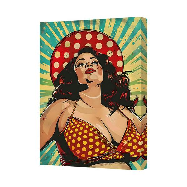 Benjamin Tate Design Contemporary Pop Art Canvas Print Woman In Red Polka Dot Hat
