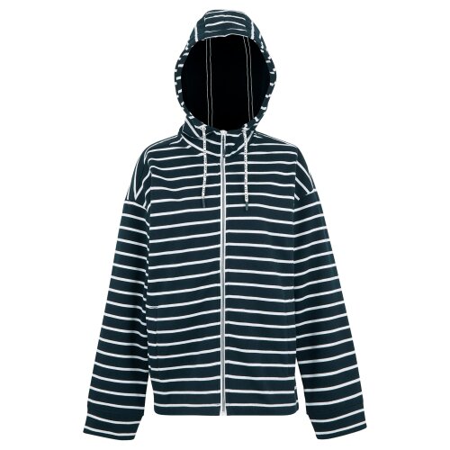 Regatta Womens/Ladies Bayletta II Striped Full Zip Hoodie - Navy/White - Navy/White