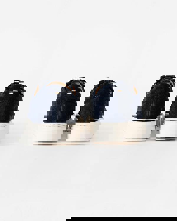 BOSS Orange Kieran Mens Suede Trainers with Embossed Logo - Dark Blue 401