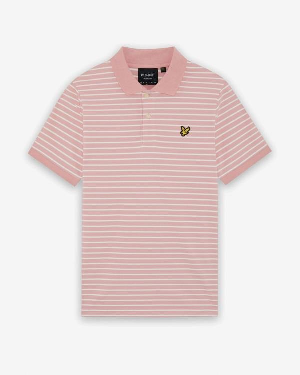 Lyle & Scott Pique Breton Mens Polo Shirt - Y152 Pink Grapefruit