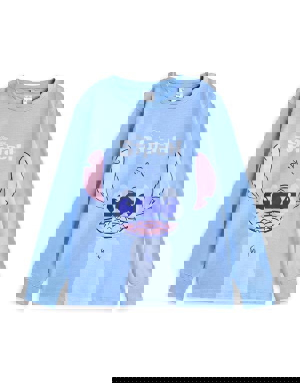 Disney Girls Multicoloured Stitch & Angel Multi-Pack of 2 Long Sleeve Long Leg Pyjama Set