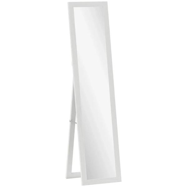 Full-length white standing mirror with rectangular frame, 37 x 157 cm