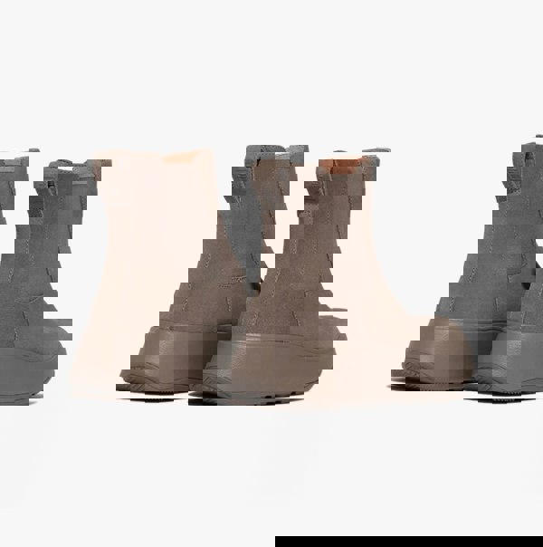 FitFlop F-MODE SUEDE FLATFORM Womens Chelsea Boots Minky Grey