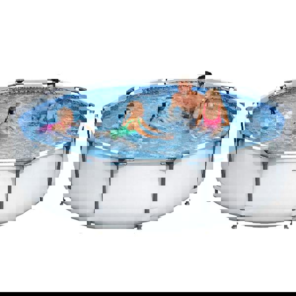 smartbies 5 in 1 Steel Pro 10FT Frame Swimming Pool With Filter Pump, Cover And Chlorine Dispenser